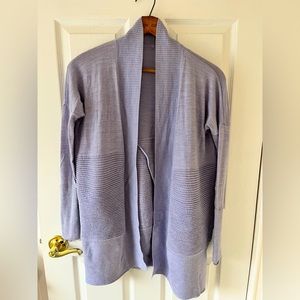 Lululemon Merino Wool-Blend Long Wrap Sweater in lilac. Size 0.